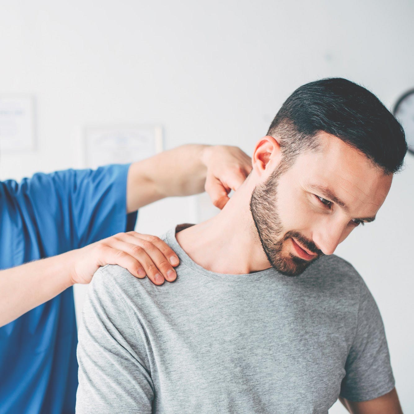 upper cervical adjustment of man's neck